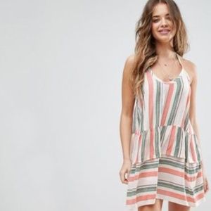 ASOS Beach Washed Stripe Halter Neck Dress, 10